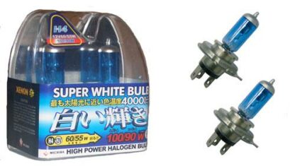 H4 Super hvite gassfylte pærer 12v 55/60w pr.par