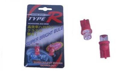 T-10 (10mm) Røde led park/blinklys 12V pr.par